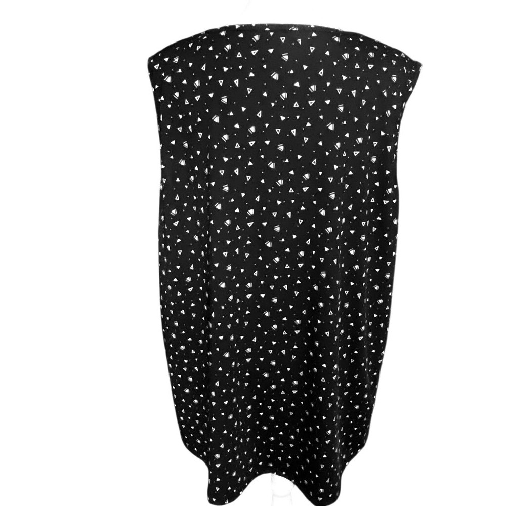 StitchWurks Los Angeles Women 3X Black White Triangle Print Top NWOT - Picture 4 of 5
